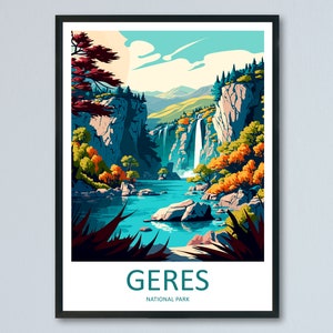 Geres National Park Travel Print Wall Art Geres National Park Wall Hanging Home Decor National Park Gift Geres Portugal Lovers Wall Art