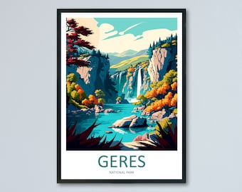 Geres National Park Travel Print Wall Art Geres National Park Wall Hanging Home Decor National Park Gift Geres Portugal Lovers Wall Art