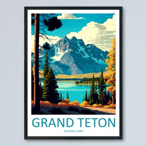 Grand Teton Nationalpark Reise-Druck Wandkunst Grand Teton Nationalpark Wandbehang Home Dekor Grand Teton Nationalpark Geschenk Kunst