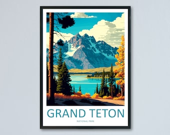 Grand Teton National Park Travel Print Wall Art Grand Teton National Park Wall Hanging Home Décor Grand Teton National Park Gift Art