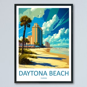Daytona Beach Travel Print Wall Art Daytona Beach Wall Hanging Home Décor Daytona Beach Gift Art Lovers Florida Art Lover Gift Florida Print