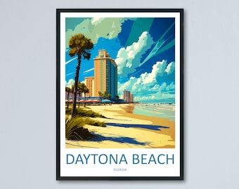 Daytona Beach Reise Print Wandkunst Daytona Beach Wandbehang Home Décor Daytona Beach Geschenk Kunstliebhaber Florida Kunstliebhaber Geschenk Florida Print