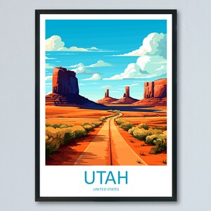 Utah Travel Print Wall Art Utah Wall Hanging Home Décor Utah Art Lovers Utah Art Lover Gift