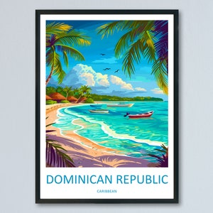 Impresión de viaje de República Dominicana Arte de pared Colgante de pared de República Dominicana Decoración del hogar Regalo de República Dominicana Arte de pared para amantes del arte Caribe
