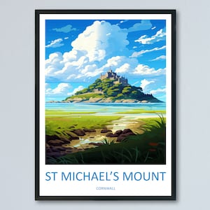 Stampa da parete di St Michaels Mount, decorazione da parete di St Michaels Mount, decorazione per la casa, regalo di St Michaels Mount, amanti dell&#39;arte, regalo per amanti dell&#39;arte della Cornovaglia