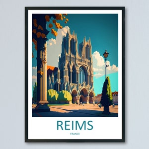 Reims Travel Print Wall Art Reims Wall Hanging Home Décor Reims Gift Art Lovers France Art Lover Gift Reims Print France Artwork Reims Gift