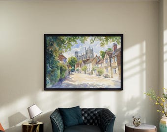 ウィンチェスター 水彩画ポスター 風景画 壁掛け ウィンチェスター