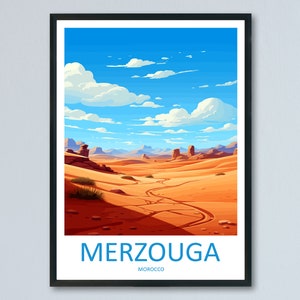 Merzouga Travel Print Wall Art Merzouga Wall Hanging Home Décor Merzouga Gift Art Lovers Morocco Art Lover Gift Wall Art Morocco Art