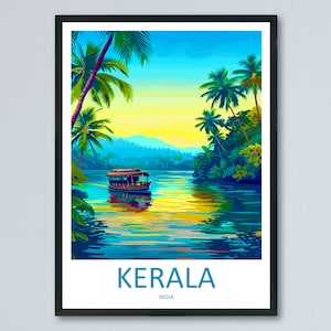 Kerala Travel Print Wall Art Kerala Wall Hanging Home Décor Kerala Gift Art Lovers India Art Lover Gift Wall Décor