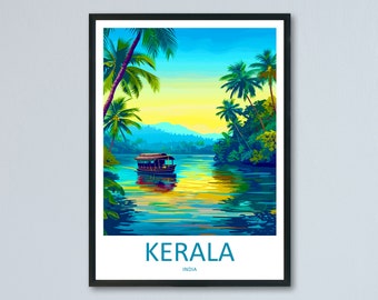 Kerala Travel Print Wall Art Kerala Wall Hanging Home Décor Kerala Gift Art Lovers India Art Lover Gift Wall Décor