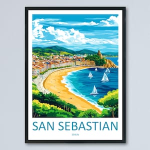 San Sebastian Travel Print Wall Art San Sebastian Wall Hanging Home Décor San Sebastian Gift Art Lovers Spain Art Lover Gift San Sebastian
