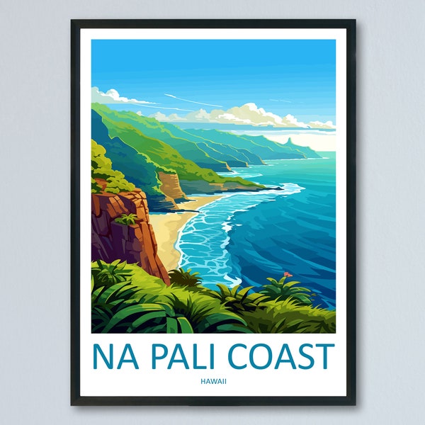 Na Pali Coast Travel Print Wandkunst Na Pali Coast Wandbehang Home Décor Na Pali Coast Geschenk Kunstliebhaber Hawaii Art Lover Gift Print Kunstwerk
