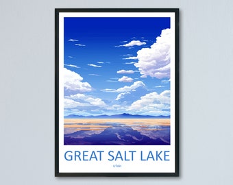 Stampa da parete Great Salt Lake Travel Stampa artistica Great Salt Lake Decorazione da parete Great Salt Lake Regalo per amanti dell'arte Regalo per amanti dell'arte dello Utah