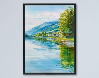 Hudson River Valley watercolor poster Wall Art Hudson River Valley Wall Hanging Home Décor Hudson River Valley Gift Art Lovers New York Ar