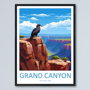 Grand Canyon National Park Reisedruck Wandkunst Grand Canyon Wandbehang Wohnkultur Grand Canyon Geschenk Kunstliebhaber Arizona Kunstliebhaber Geschenk