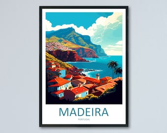 Madeira Travel Print Wall Art Madeira Wall Hanging Home Décor Madeira Gift Art Lovers Portugal Art Lover Gift Madeira Wall Décor