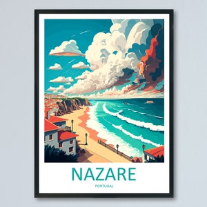 Nazaré Travel Print Wall Art Nazaré Wall Hanging Home Décor Nazaré Gift Art Lovers Portugal Art Lover Gift Nazaré Wall Décor Nazaré Wall Art