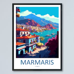 Marmaris Travel Print Wall Art Marmaris Wall Hanging Home Décor Marmaris Gift Art Lovers Turkey Art Lover Gift Marmaris City Turkey Travel