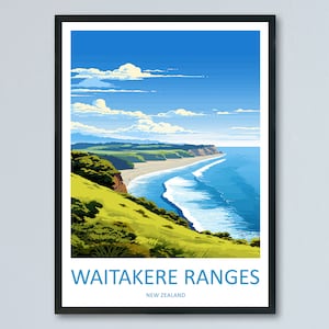 Waitakere Ranges Travel Print Wall Art Waitakere Ranges Wall Hanging Home Décor Waitakere Ranges Gift Art Lovers New Zealand Art Lover Gift
