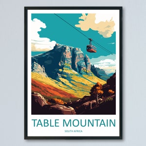 Table Mountain Travel Print Wall Art Table Mountain Wall Hanging Home Décor Table Mountain Gift Lovers South Africa Art Print Table Mountain