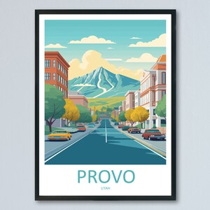 Provo Travel Print Wall Art Provo Wall Hanging Home Décor Provo Gift Art Lovers Utah Art Lover Gift Travel Posters Wall Art