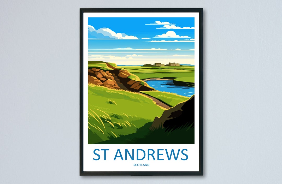 St Andrews Golf Course Travel Print Wall Art St Andrews Wall Hanging ...