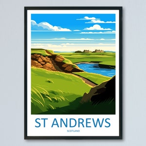セントアンドリュース ゴルフコースの旅行ポスター - セント