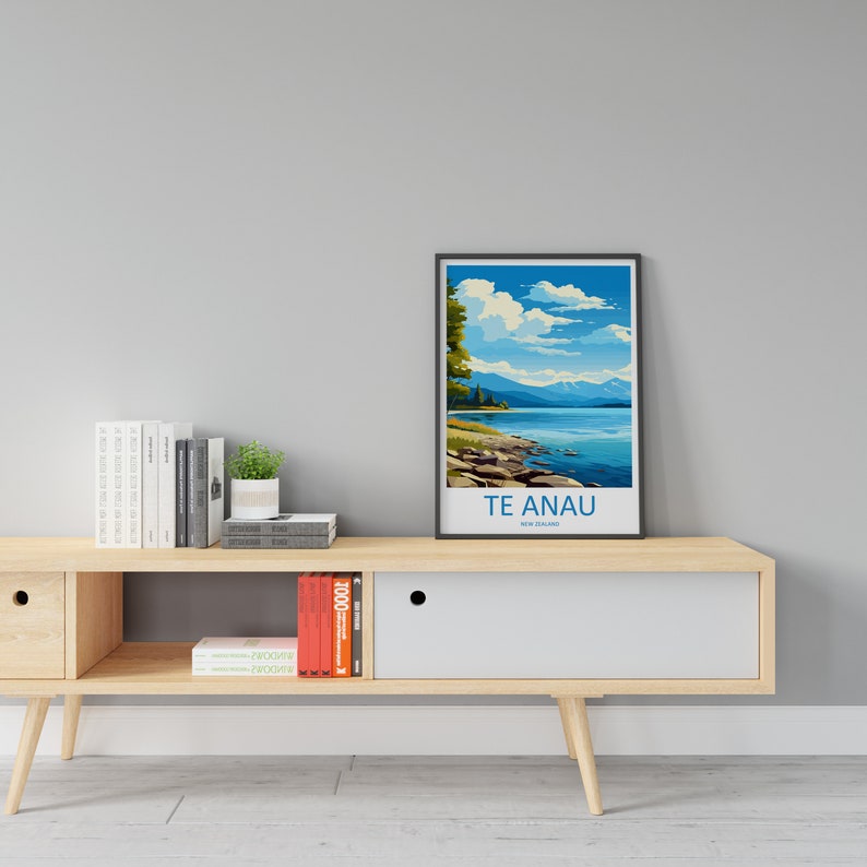 Te Anau Travel Print Wall Art Te Anau Wall Hanging Home Décor Te Anau Gift Art Lovers New Zealand Art Lover Gift Te Anau New Zealand Poster image 4