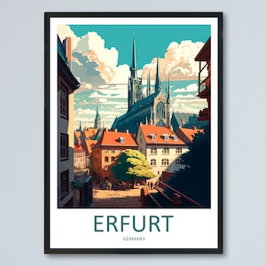 Erfurt Travel Print Wall Art Erfurt Wall Hanging Home Décor Erfurt Gift Art Lovers Germany Art Lover Gift Erfurt Art Erfurt Travel Gift