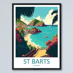St Barts Travel Print St Barts Home Décor St Barts Art Print St Barts Wall Print For Caribbean Gift For St Barts Wall Art St Barts Poster