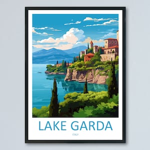Lake Garda Travel Print Wall Art Lake Garda Wall Hanging Home Decoration Lake Garda Gift Art Lovers Wall Art Print Art Lake Garda Travel Art