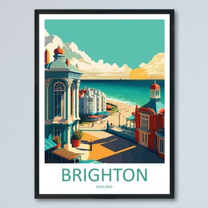 Brighton Pier Print Brighton Home Decor Seascape Art Print Brighton Wall Art for UK Enthusiast Gift Wall Hanging Brighton UK Travel Poster