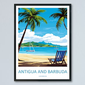 Antigua and Barbuda Travel Print Wall Art Antigua and Barbuda Wall Hanging Home Décor Antigua and Barbuda Gift Art Lovers Wall Art Caribbean