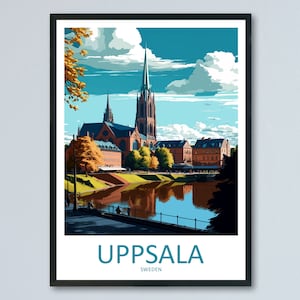 Arte de parede impressa para viagem em Uppsala, decoração para casa, presente para amantes da arte, Suécia, presente para amantes da arte, pôster de arte para viagem em Uppsala