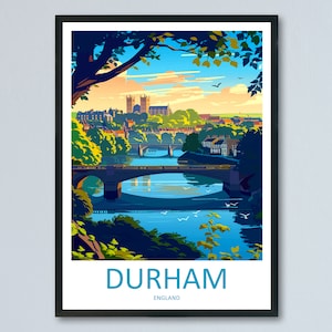 Impresión de viaje de Durham Arte de pared Colgante de pared de Durham Decoración del hogar Regalo de Durham Amantes del arte Regalo para amantes del arte de Inglaterra Regalo de arte de viaje de Durham