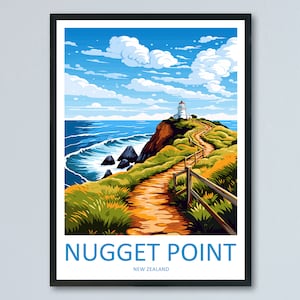Nugget Point Travel Print Wall Art Nugget Point Wall Hanging Home Décor Nugget Point Gift Art Lovers New Zealand Art Lover Gift Nugget Point