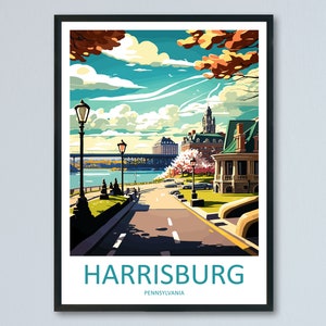 Harrisburg Travel Print Wall Art Harrisburg Wall Hanging Home Décor Harrisburg Gift Art Lovers Pennsylvania Art Lover Travel Art