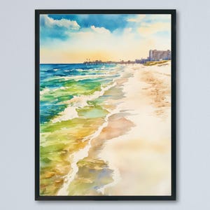 Panama City Beach Watercolor Poster Wall Art Panama City Beach Wall Hanging Home Décor Panama City Beach Gift Art Lovers United States Art