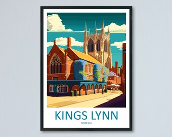Kings Lynn Travel Print Wall Art Kings Lynn Wall Hanging Home Décor Kings Lynn Gift Art Lovers England Art Lover Gift Kings Lynn Art