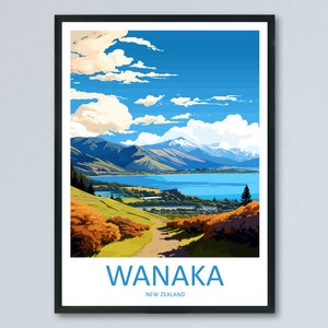 Wanaka Travel Print Wall Art Wanaka Wall Hanging Home Décor Wanaka Gift Art Lovers New Zealand Art Lover Gift Print Wanaka New Zealand Art