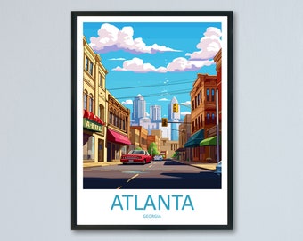 Atlanta Travel Print Atlanta Home Décor Georgia Art Print Atlanta Wall Print For Atlanta Gift Wall Hanging Atlanta Artwork Décor