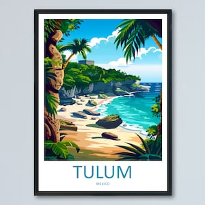 Tulum Travel Print Wall Art Tulum Wall Hanging Home Decoration Tulum Gift Art Lovers Wall Art Print Art Tulum Wall Hanging Poster Tulum Art