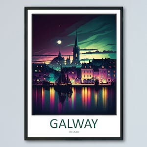 Galway Skyline Print Galway Home Decor Skyline Art Print Galway Wall Art for Ireland Enthusiast Gift Wall Hanging Galway Ireland Art Poster