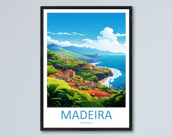 Madeira Travel Print Wall Art Madeira Wall Hanging Home Décor Madeira Gift Art Lovers Portugal Art Lover Gift Madeira Wall Décor Madeira Art