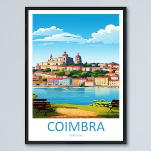 コインブラ旅行プリントウォールアート コインブラ壁掛けホームデコレーション コインブラギフト アート愛好家 ポルトガル アート愛好家ギフト コインブラ