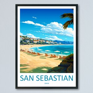 San Sebastian Travel Print Wall Art San Sebastian Wall Hanging Home Décor San Sebastian Gift Art Lovers Spain Art Lover Gift San Sebastian
