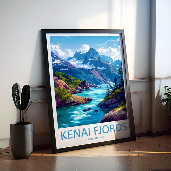 Kenai Fjords National Park Travel Print Wall Art Kenai Fjords Wall Hanging Home Décor Kenai Fjords Gift Art Lovers Alaska Art Lover Gift