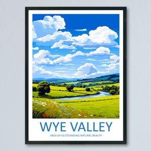 Wye Valley Travel Print Wall Art Wye Valley Wall Hanging Home Decor Wye Valley Gift Art Lovers Wall Art AONB Wall Print AONB Travel Print