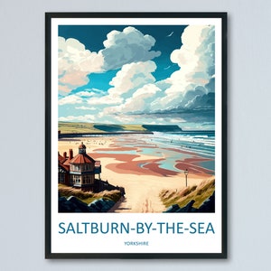 Saltburn-By-The-Sea Travel Print Wall Art Saltburn-By-The-Sea Wall Hanging Home Décor Saltburn-By-The-Sea Gift Art Lovers England Art Lover