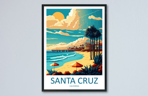 Santa Cruz Travel Print Wall Art Santa Cruz Wall Hanging Home